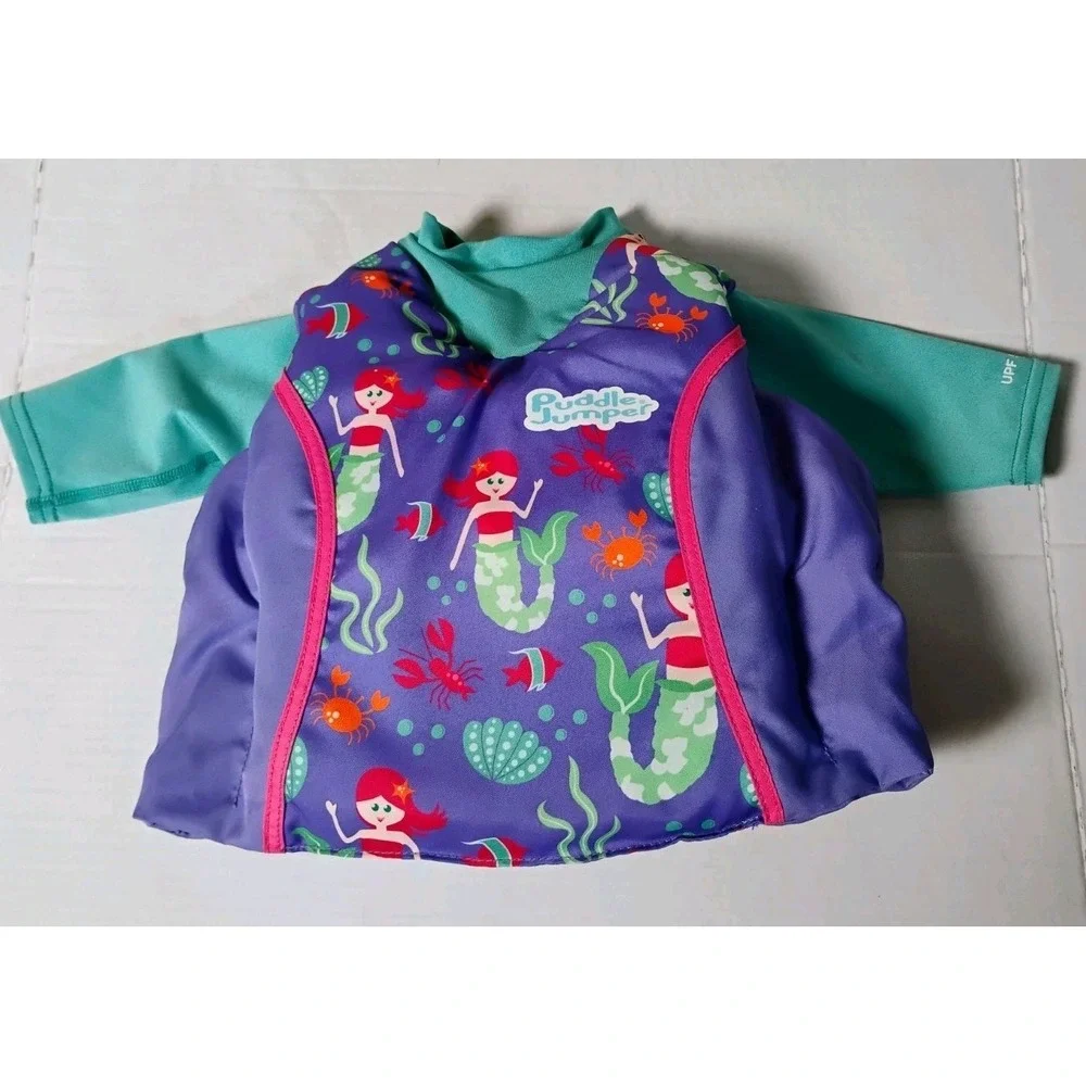 Stearns Puddle‎ Jumper Life Jacket Girls Mermaid Child 33-55lbs UPF 50